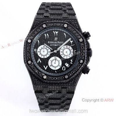Solid Black Audemars Piguet Ice Royal Oak Replica Watch 15400