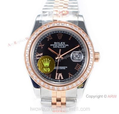 Swiss Rolex Datejust II 41 Two Tone Rose Gold Black Watch / Rolex Grade 1 Copy