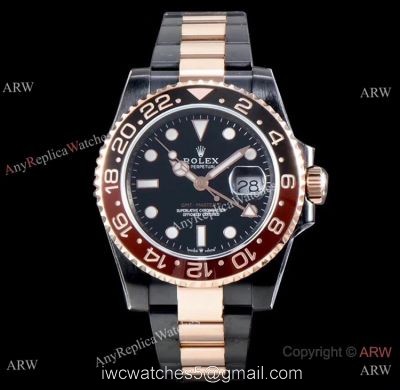KS Factory Rolex GMT Master II Swiss ETA Root-Beer Two Tone Rose Gold PVD Watch