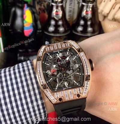 Richard Mille RM012 Rose Gold Diamond Watch  Swiss Quality