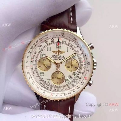 JF Replica Breitling Navitimer 01 2-Tone White Dial Watch 43mm