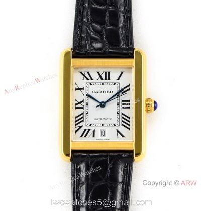 (ER) Swiss Grade Copy Cartier Tank Solo W5200027 Yellow Gold Watch 31mm