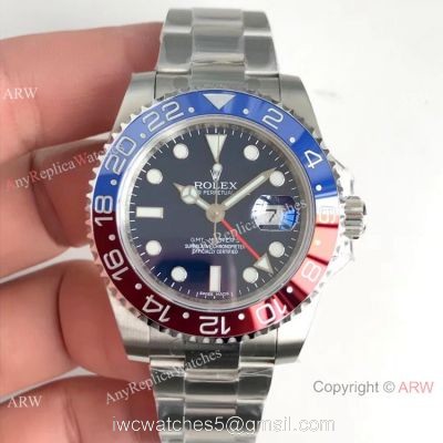 (EW) Swiss Replica Rolex 116719 GMT-Master II Pepsi Bezel New Blue Dial Watch