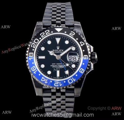 KS Factory Fake Rolex GMT Master II Swiss ETA 126710blnr-0002 Black PVD Watch