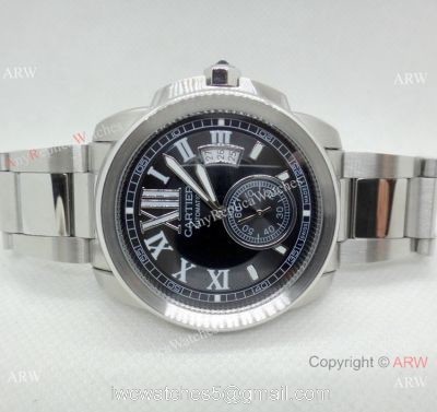 AAA Quality Cartier Calibre de Stainless Steel Black Dial Watch Automatic