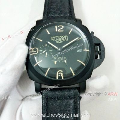 New Replica Panerai Luminor 1950 GMT 10 Days PAM00335 Watch Black Steel
