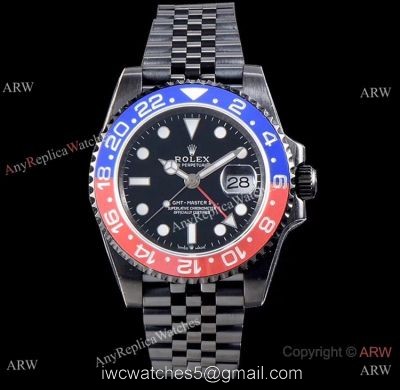 KS Factory Rolex GMT Master II Swiss ETA 126710blro-0001 BlueRed Ceramic Black PVD Watch