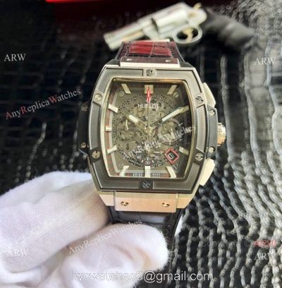 Copy Hublot Spirit Of Big Bang Chronograph SS Black Bezel Watch