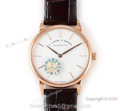 Copy A.Lange  Sohne Saxonia Thin Swiss 2892 Watch White Face Rose Gold