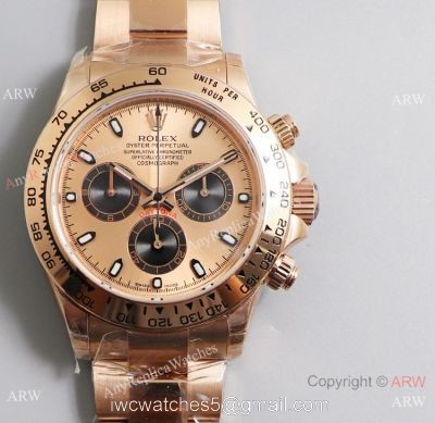 JH Factory Swiss 4130 Replica Rolex Daytona Rose Gold 40mm Watch