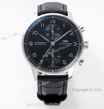 Swiss Grade One IWC Portuguese ZF Factory V2 Stainless Steel Black Dial Watch