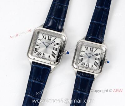 Swiss Grade 1 Cartier Santos Dumont Silver Lovers Watch New Cartier Watches