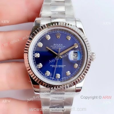 NEW Upgraded V3 Version Rolex Datejust II Blue Dial Oyster Watch Eta3235