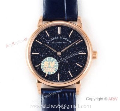 Swiss Grade Copy A.Lange  Sohne Saxonia Thin 2892 Watch Rose Gold New Blue Dial