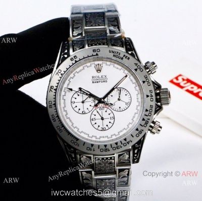 Copy Rolex Daytona Bamford SS White Dial Mens Watch Vintage Style