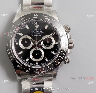 Noob V3 Rolex Daytona Stainless Steel Black Ceramic Watch AAA Replica