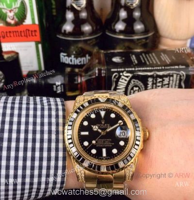 Rolex Rainbow Fake Watch Rolex Submariner Yellow Gold 40mm