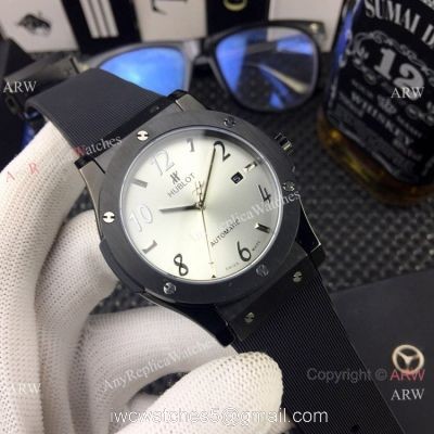 Hublot Classic Fusion Silver Dial Black Rubber Strap Replica  ARW Watches