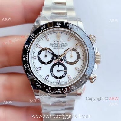 Replica Rolex Daytona Noob Factory Swiss 7750 Watch Stainless Steel Panda Face