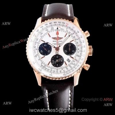 JF Factory Breitling Navitimer 01 Watch Rose Gold White Dial