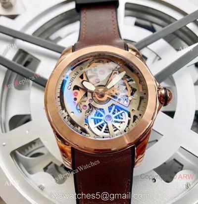 New Replica Corum Watches Corum Bubble Squelette Rose Gold Skeleton Dial