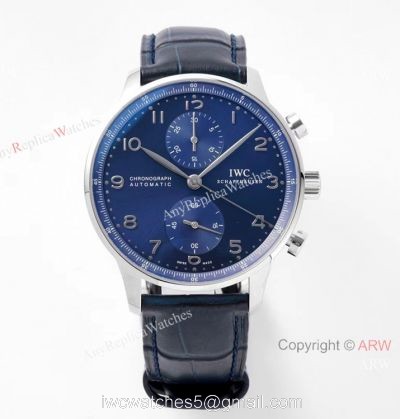 High-end Replica ZF Factory V2 IWC Portuguese Chronograph Watch Blue Dial