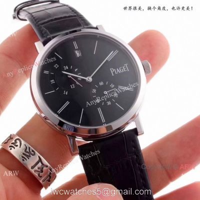 New Piaget Altiplano Automatic Watch Replica SS Black Leather Strap