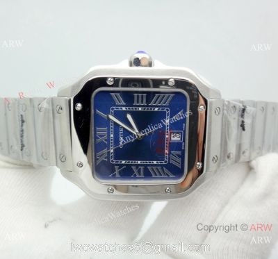 Japan Grade New Cartier Watches Santos De Blue Dial 39mm or 35mm