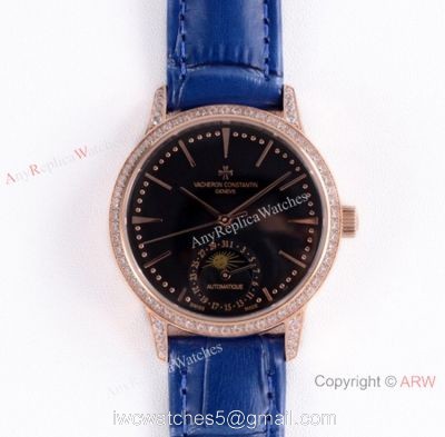 (VC) Swiss Vacheron Constantin Patrimony Moon 32mm Watch Rose Gold Vacheron Constantin Geneve Fake Wrist