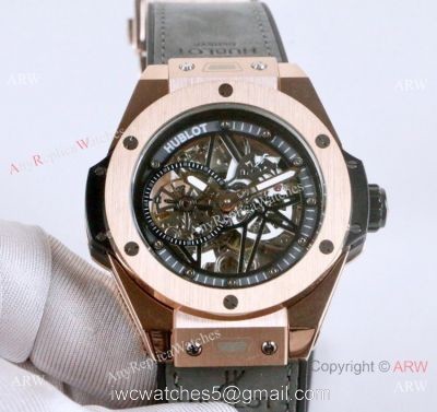 Best Fake Hublot Geneve Big Bang Skeleton Dial Rose Gold Watch 45mm