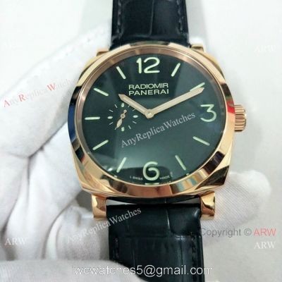 Fake Panerai Radiomir Rose Gold Black Dial 45mm Watch PAM00575