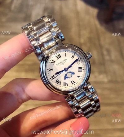 Longines PrimaLuna Quartz White Dial Ladies Watch  New Replica