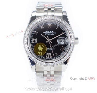 Swiss Rolex Datejust II ETA2836 Watch Black Diamond Dial Rolex Grade 1 Copy