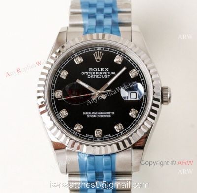 Swiss Replica Rolex Oyster perpetual DateJust Black Dial Jubilee 39mm watch  N9 Factory Watch