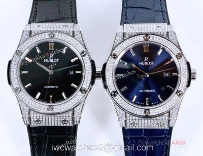 2019 Replica Hublot Classic Fusion Iced Out Diamond Watch 43mm