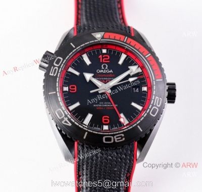 VS Factory Swiss Omega Seamaster Planet Ocean Deep 8906 Watch Black  Red