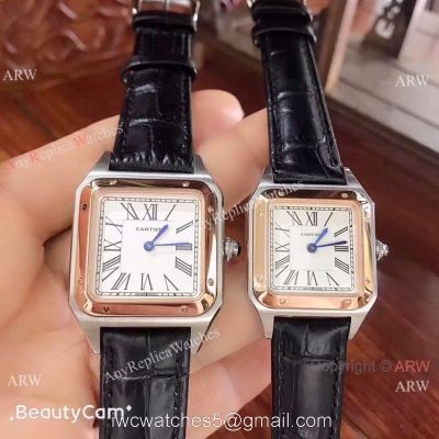 Japan Grade New Cartier Watches Cartier Santos Dumont 2 Tone Rose Gold