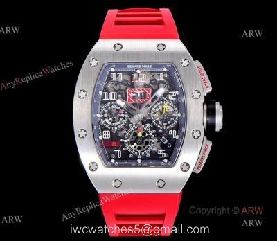 KV Factory Richard Mille RM 011 Red Rubber Band Automatic Replica Watches For Men