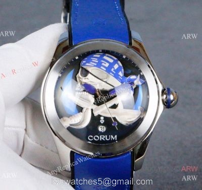 Best Quality Replica Corum Bubble Privateer Watches Stainless Steel Blue Strap Corum Watch