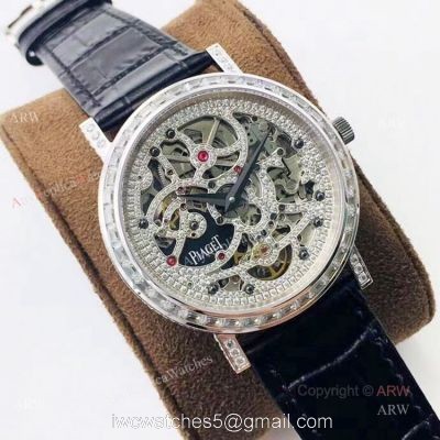 New Piaget Skeleton Diamond Replica Watch  Ultra-Thin Piaget Diamond Watch