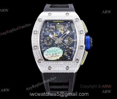 Swiss Made KV Richard Mille RM011 Felipe Massa Chronograph Diamonds Watch Replica