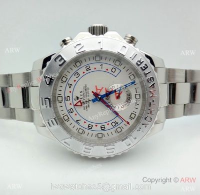 Copy Rolex Yacht-Master II Stainless Steel White Face Watch 44mm