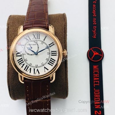 (EGF) New Replica Ronde De Cartier White Dial Rose Gold Automatic Watch 40mm