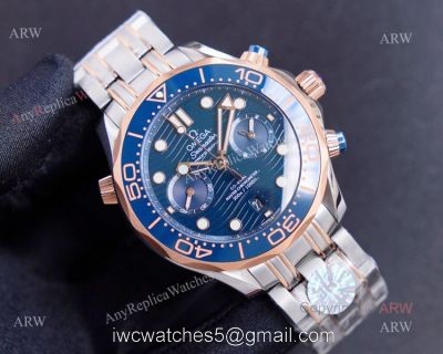 (TW)Omega Seamaster Super Clone Diver 300m 904L Blue Chronograph Dial Watch