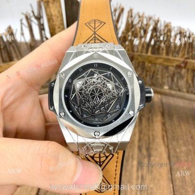 Best Replica Hublot Big Bang Sang Bleu II Automatic Watches SS Case