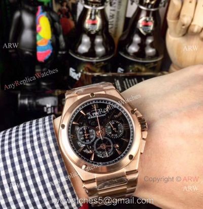Fake IWC Aquatimer Chronograph Rose Gold Men Watches 42mm