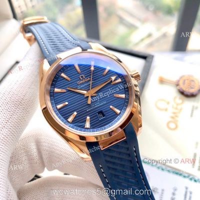 Copy Omega Seamaster Aqua Terra 150M Watches 41mm Rose Gold