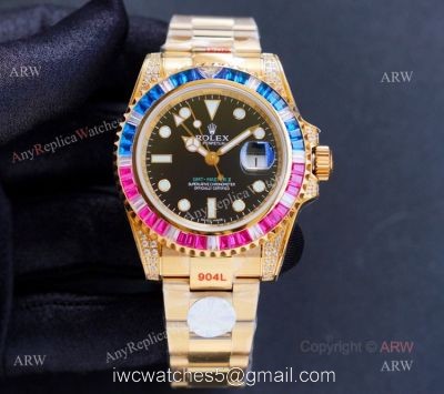 Swiss Replica Rolex GMT Saru Automatic Watch  GMT Rainbow Bezel