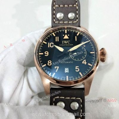 Copy IWC Big Pilot Power Reserve Mens Watch Rose Gold Black Dial