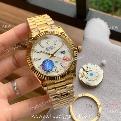 Upgraded Rolex Datejust II All White Dial Gold Presidential Watch 40mm